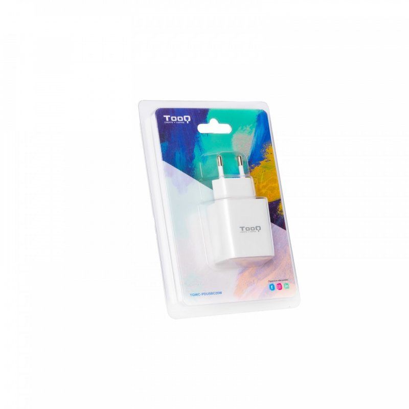 TooQ USB-C PD20W Wall Charger, White