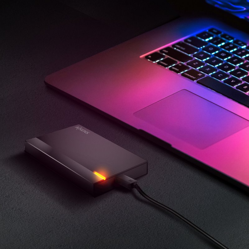 AISENS External Box 2.5″ ASE-2524B 9.5mm SATA to USB 3.0/USB3.1 Gen1, Black