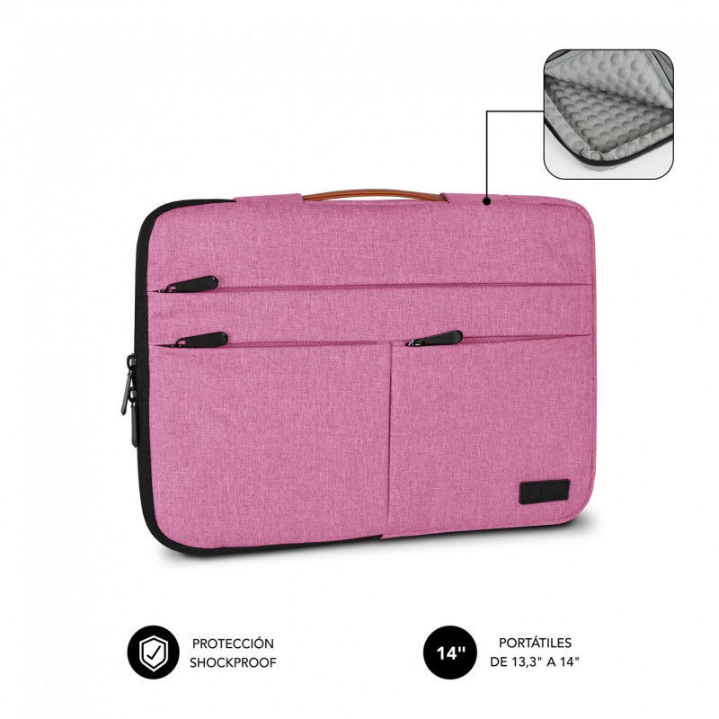 FUNDA PORTATIL SUBBLIM AIR PADDING 360 SLEEVE 13,3-14" PINK
