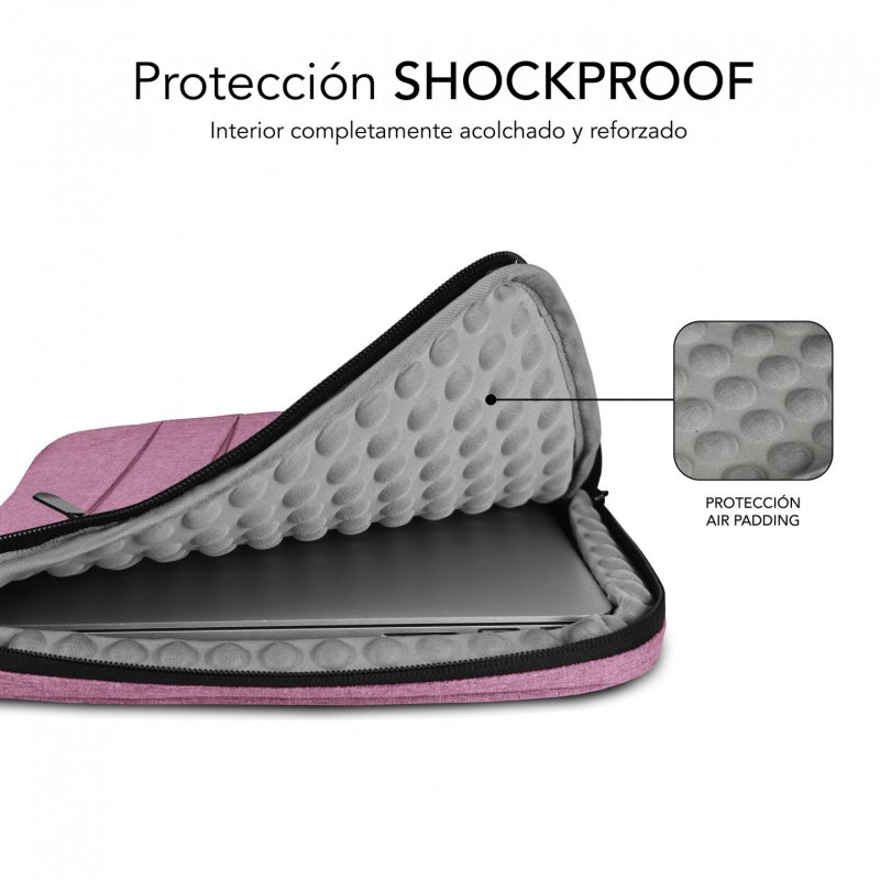FUNDA PORTATIL SUBBLIM AIR PADDING 360 SLEEVE 13,3-14" PINK
