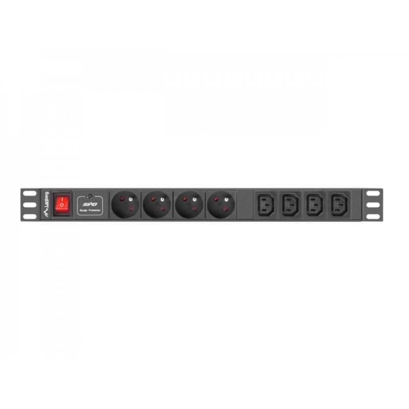 Lanberg PDU-04E04I-0200-BK unité de distribution d'énergie 4 sortie(s) CA 1U Noir