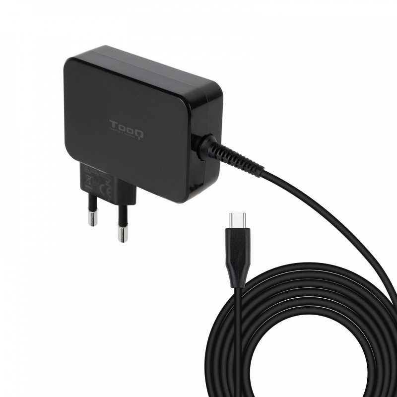 TooQ GAN USB-C PD3.0 Laptop Charger 90W, Black