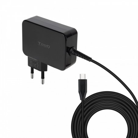 TooQ GAN USB-C PD3.0 Laptop Charger 90W, Black