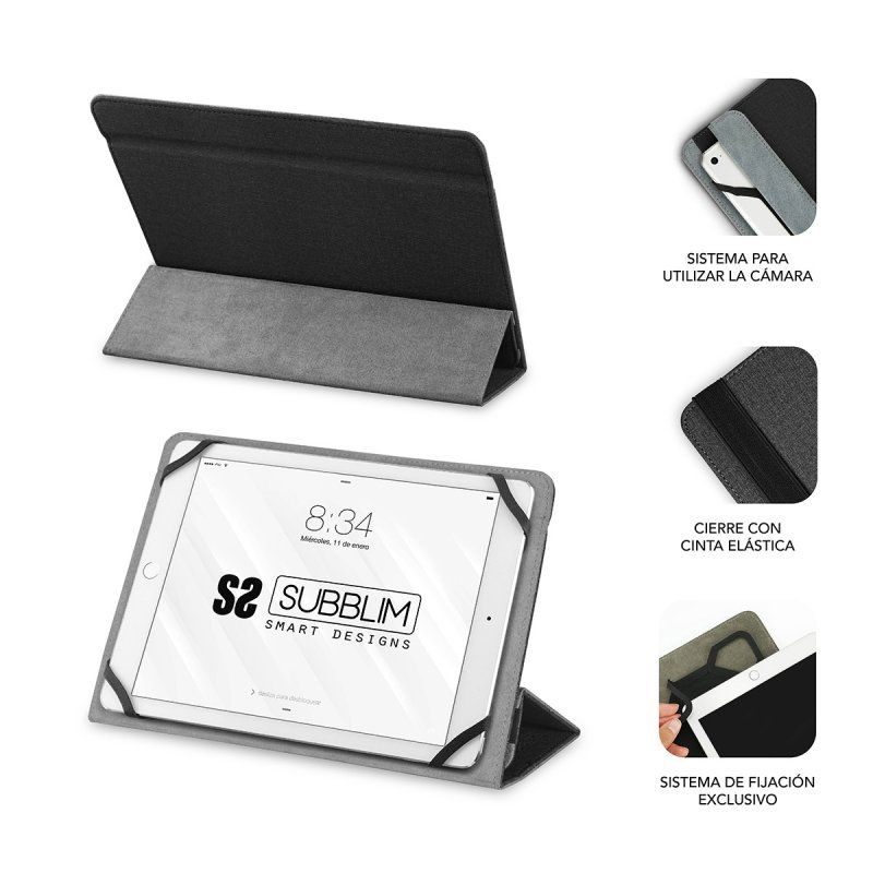 SUBBLIM SUB-CUT-2FC001 étui pour tablette 25,6 cm (10.1") Folio Noir