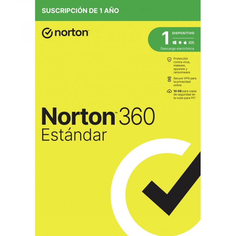 NortonLifeLock 360 Standard Antivirus security Base Spanish 1 license(s) 1 year(s)