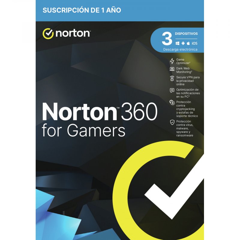 NortonLifeLock 360 for Gamers Antivirus security Base Spanish 1 license(s) 1 year(s)
