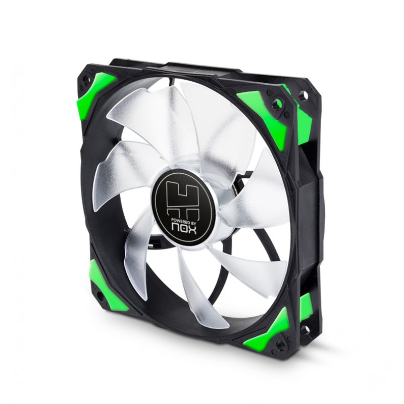 NOX H-Fan LED Boitier PC Ventilateur 12 cm Noir, Vert, Blanc