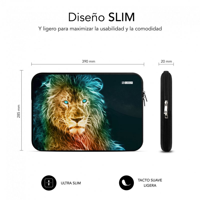 FUNDA PORTATIL SUBBLIM TRENDY SLEEVE NEO LION 15,6"