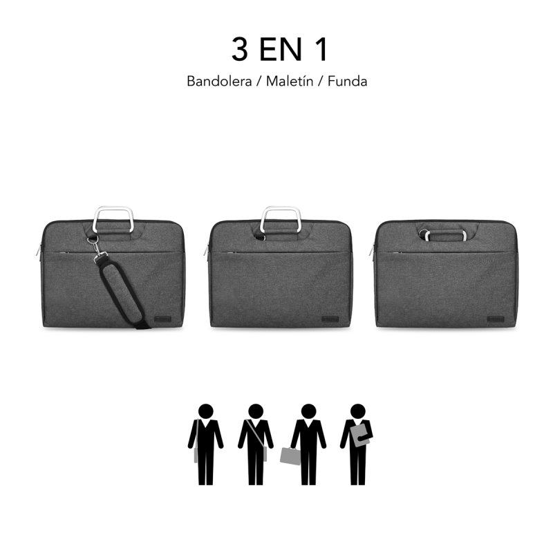 FUNDA PORTATIL SUBBLIM BUSINESS LAPTOP SLEEVE 13,3-14" GREY