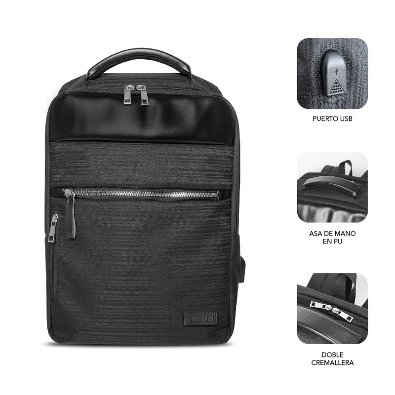 SUBBLIM MOCHILA BUSINESS V2 AP 16'' NEGRO 40,6 cm (16") Sac à dos Noir