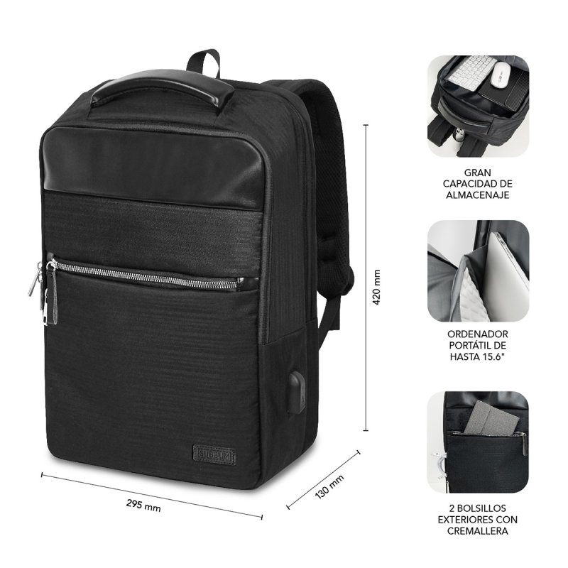 SUBBLIM MOCHILA BUSINESS V2 AP 16'' NEGRO 40,6 cm (16") Sac à dos Noir