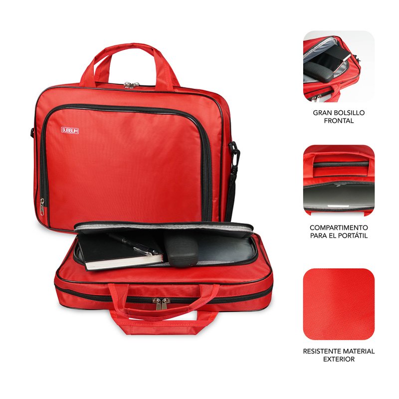 MALETIN SUBBLIM OXFORD LAPTOP BAG 15,4-16" RED