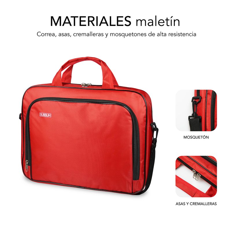 SUBBLIM SUB-LB-1OLB052 laptop case 40.6 cm (16") Toploader bag Red