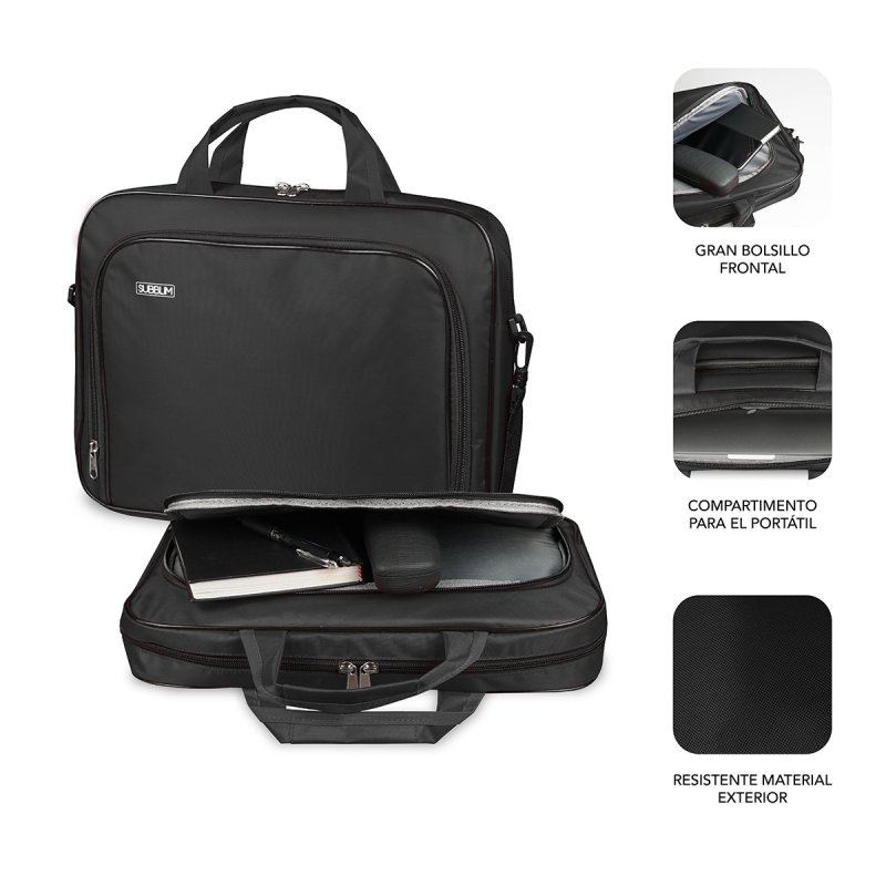 SUBBLIM SUB-LB-1OLB030 laptop case 35.6 cm (14") Toploader bag Black