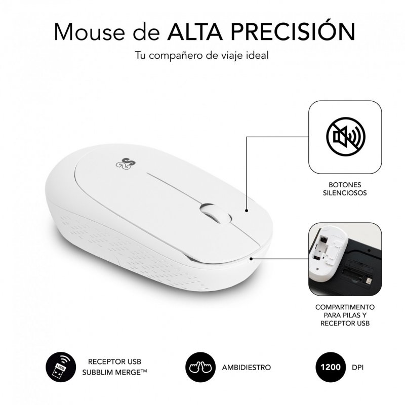 COMBO TECLADO RATON SUBBLIM BUSINESS SLIM SILENCIOSO INALAMBRICO 2.4G B