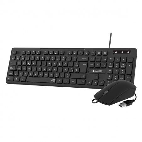 SUBBLIM SUBKBC-CSSK01 keyboard Mouse included USB QWERTY Spanish Black