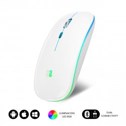 RATON SUBBLIM LED DUAL FLAT MOUSE WHITE