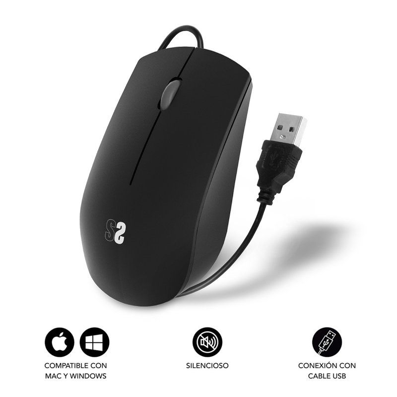 SUBBLIM SUBMO-B2BS001 mouse Ambidextrous USB Type-A Optical 1200 DPI