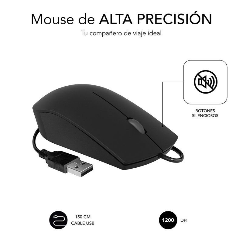 SUBBLIM SUBMO-B2BS001 mouse Ambidextrous USB Type-A Optical 1200 DPI