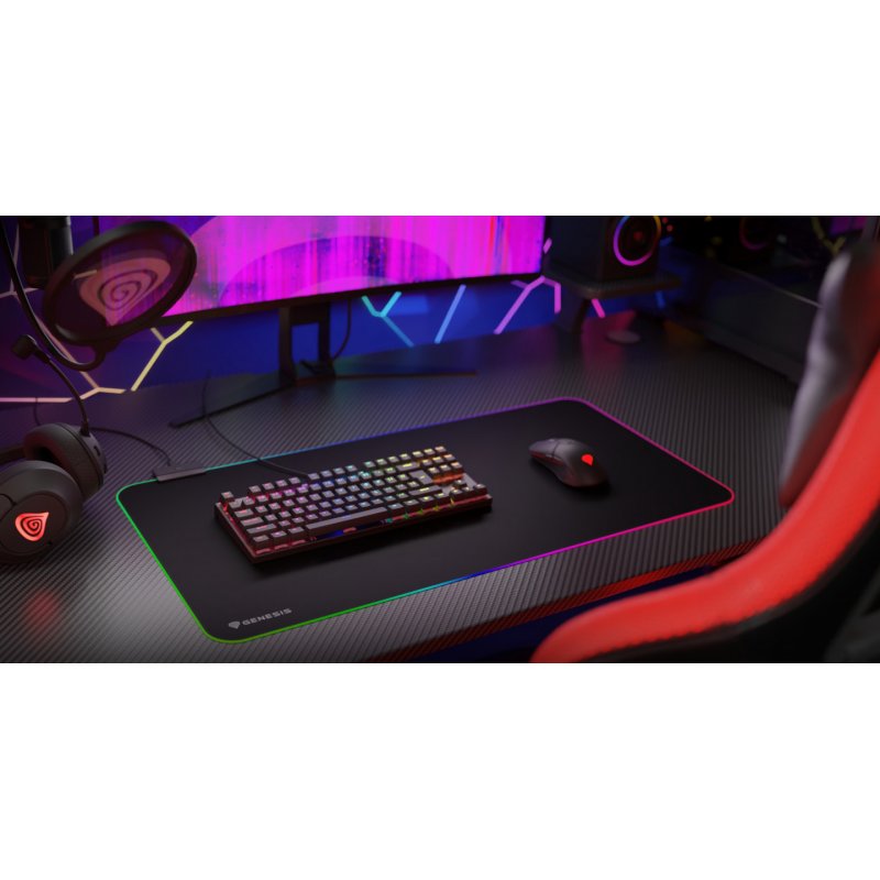 GENESIS Boron 500 XXL RGB Tapis de souris de jeu Noir