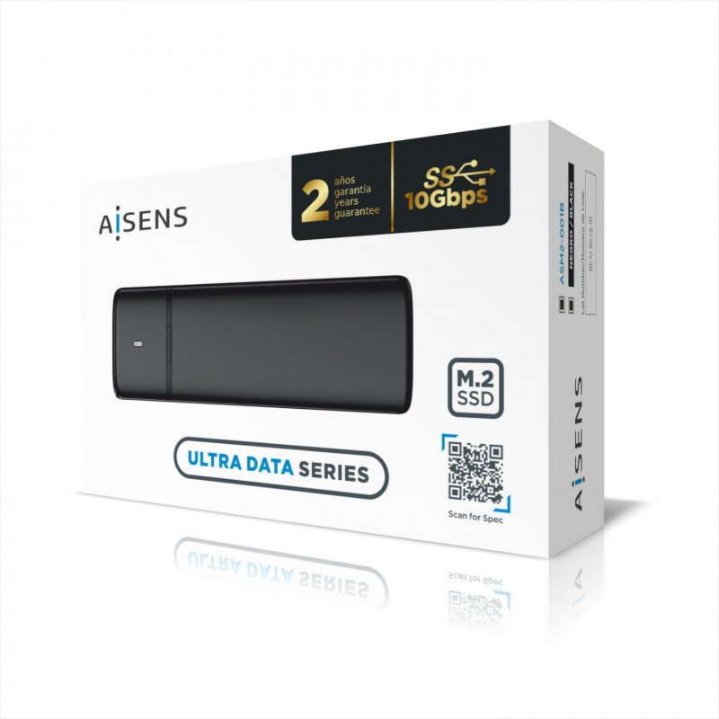 AISENS ASM2-001B Boîtier de disques de stockage Enceinte ssd Noir M.2