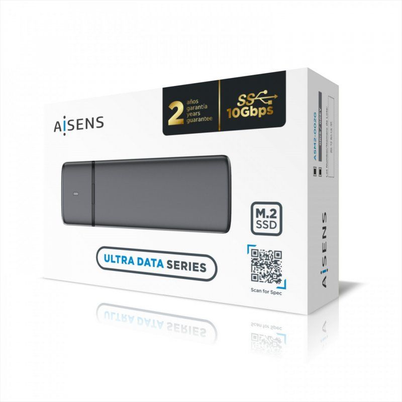 CAJA EXTERNA AISENS M.2 NGFF ASM2-002G SATA NVME A USB3.1 GEN2 GRIS