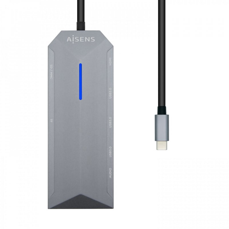 AISENS ASUC-9P001-GR station d'accueil Avec fil Thunderbolt 3 Gris