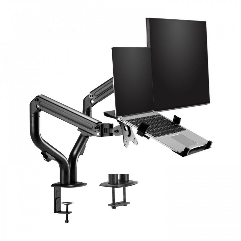 AISENS Rotating and Tilting Counterweight Table Support for Laptop and Monitor/TV 8Kg from 17-32, Black