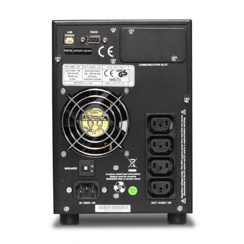 Riello SEP 1500 alimentation d'énergie non interruptible 1,5 kVA 1200 W 4 sortie(s) CA