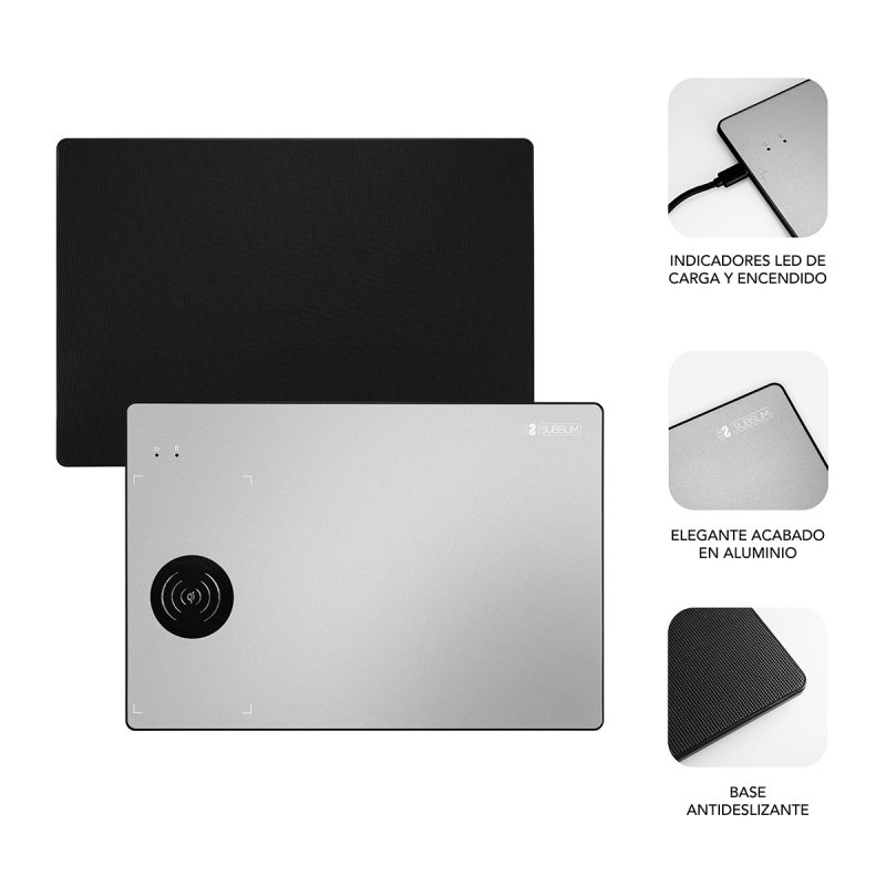 SUBBLIM SUB-MP-10WAL01 mouse pad Aluminium, Black