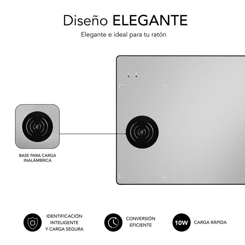 SUBBLIM SUB-MP-10WAL01 tapis de souris Aluminium, Noir