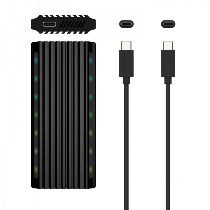 AISENS ASM2-RGB012B storage drive enclosure SSD enclosure Black M.2