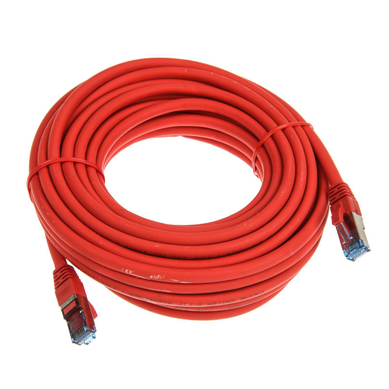 InLine compatible Patchkabel Cat.6A, S/FTP (PiMf), 500MHz, rot - 10m