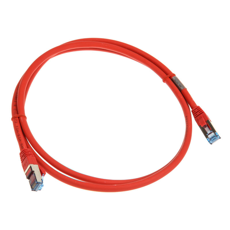 InLine compatible Patchkabel Cat.6A, S/FTP (PiMf), 500MHz, rot - 1,5m