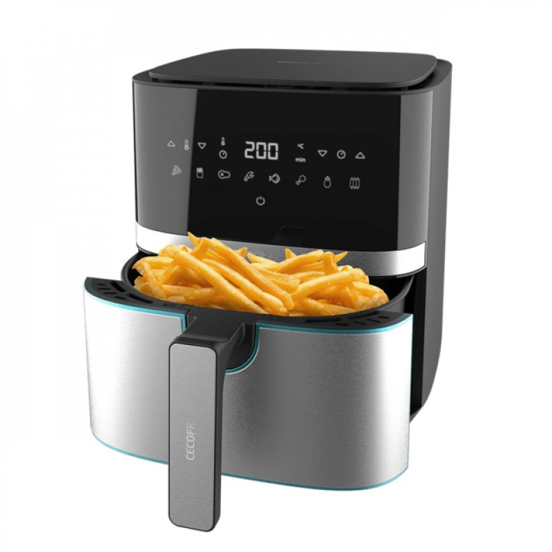 Cecotec 03317 fryer Single 5.5 L Stand-alone 1700 W Hot air fryer Black, Stainless steel