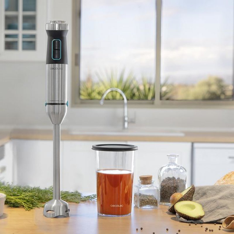 Cecotec Power TitanBlack 1500 XL 0,8 L Mélangeur par immersion 1500 W Noir, Argent