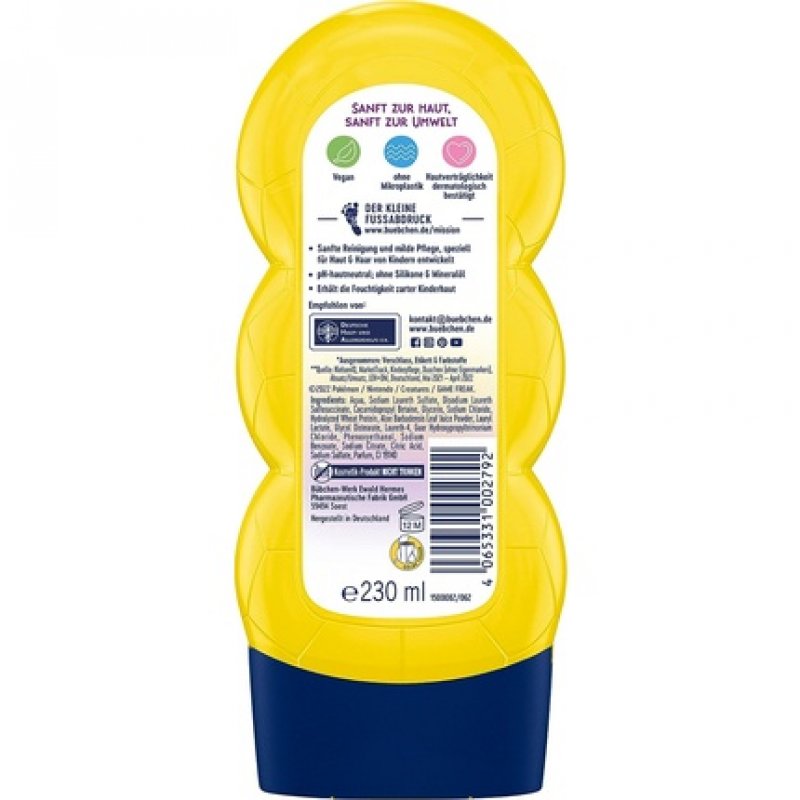 Bübchen Children's Shampoo & Shower Gel Pokémon Pikachu Edition 230ml Lemon Cheesecake