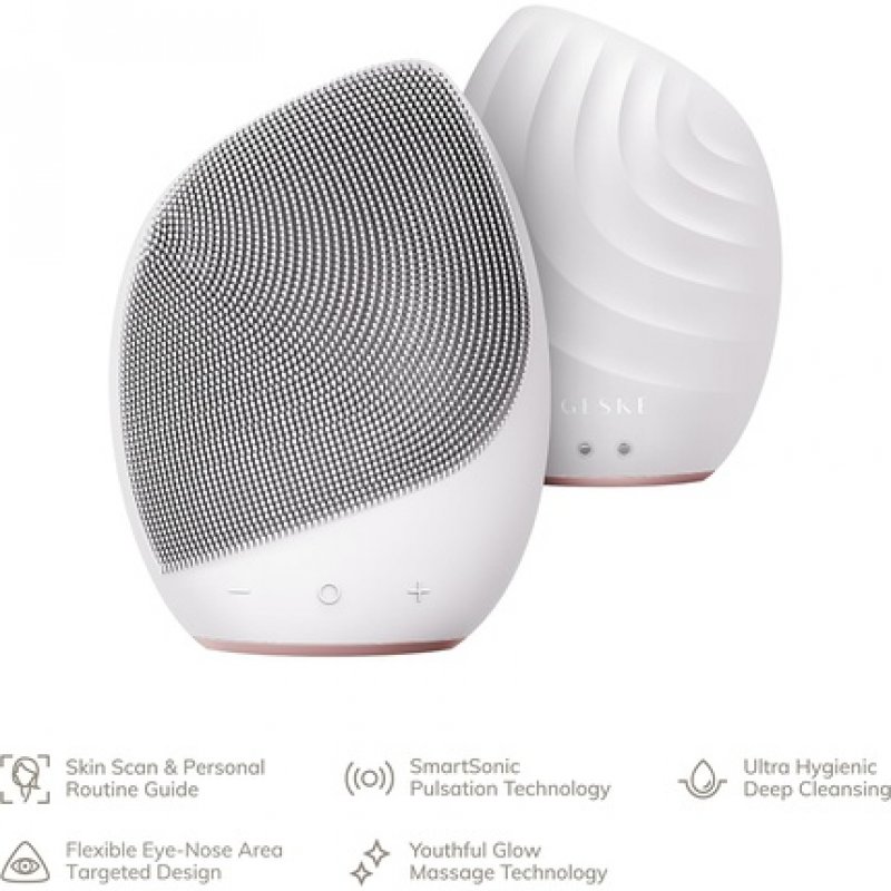 GESKE SmartAppGuided Sonic Facial Brush 5 in 1 Silicone Face Cleansing Device Starlight