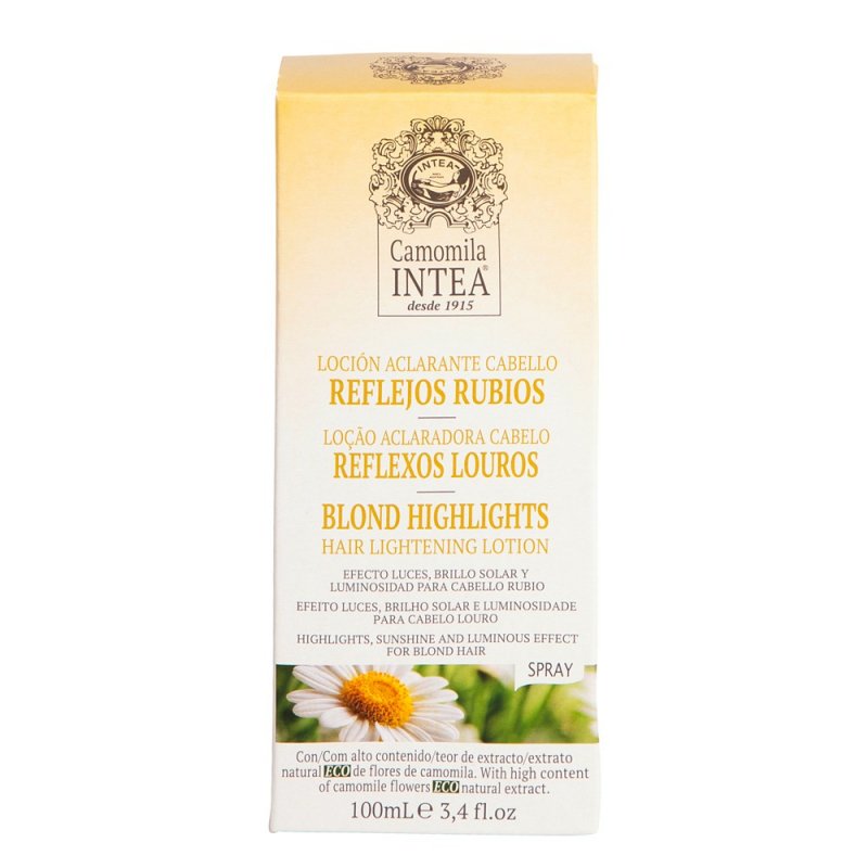 Inteacosmetics Lotion éclaircissante REFLETS BLONDS Camomila Intea. Nouveau sans alcool 100 ml