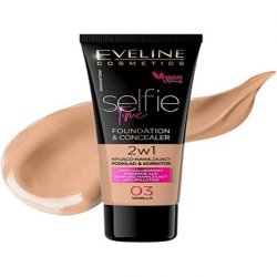 Eveline Cosmetics Selfie Time Covering and Moisturising Foundation and Concealer 2-in-1 30ml No. 03 Vanilla
