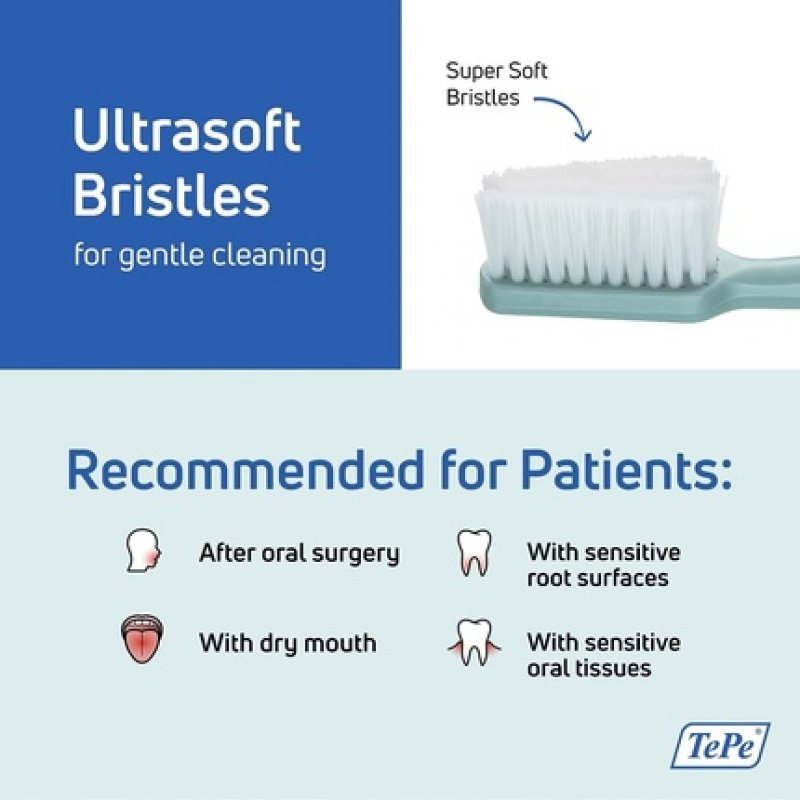 TEPE Gentle Care Soft Toothbrush Adult Post-Surgery Toothbrush for Sensitive Teeth and Gums