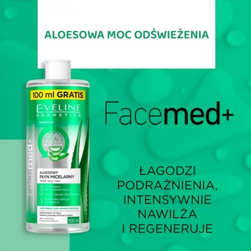Eveline FACEMED Aloe Vera Makeup Remover Alcohol 400ml