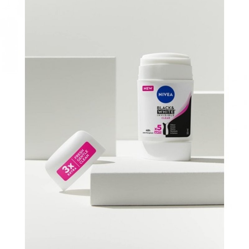 NIVEA Black & White Clear Antiperspirant Stick 50ml
