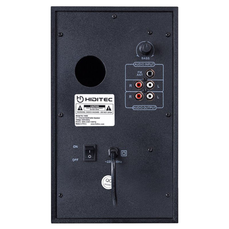 Hiditec H400 Dark Edition set d'enceintes 40 W Universel Noir 2.1 canaux Bluetooth