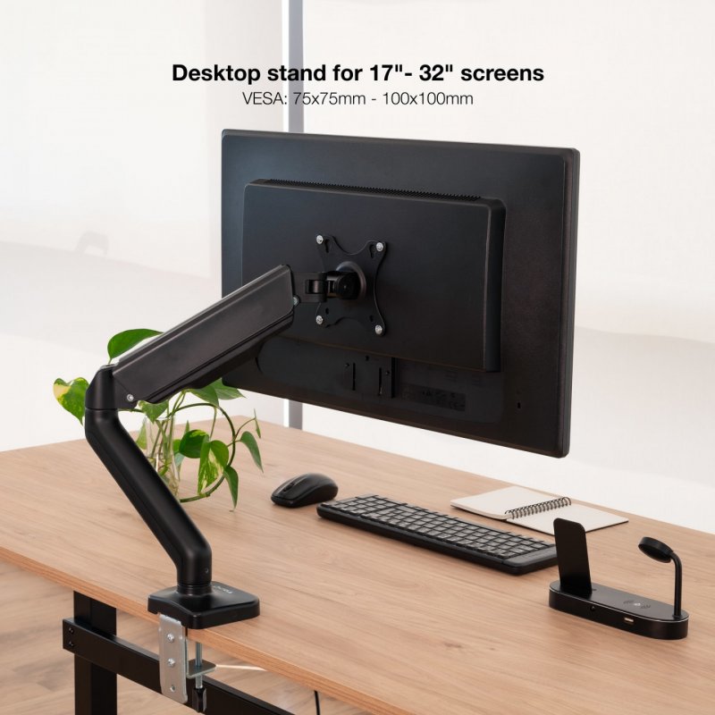 SOPORTE MESA TOOQ PANT. GIRA INCLI 1 BRAZO 17-32 NEGRO