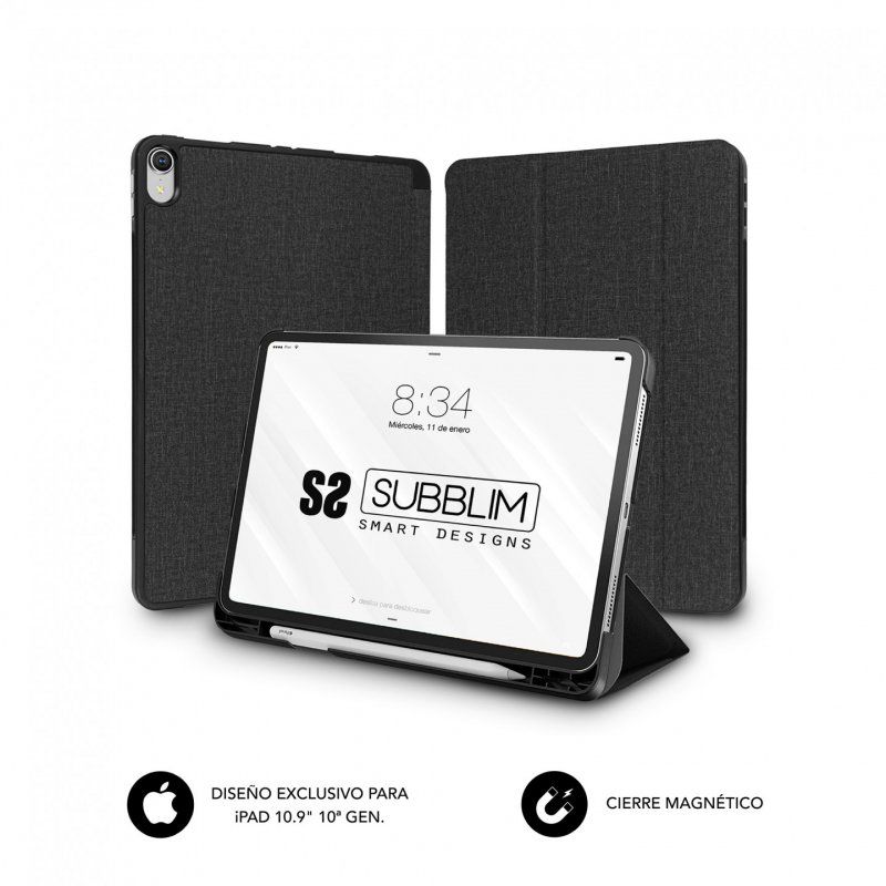 SUBBLIM FUNDA TABLET IPAD 10.9'' 10 Gen NEGRO Folio Noir