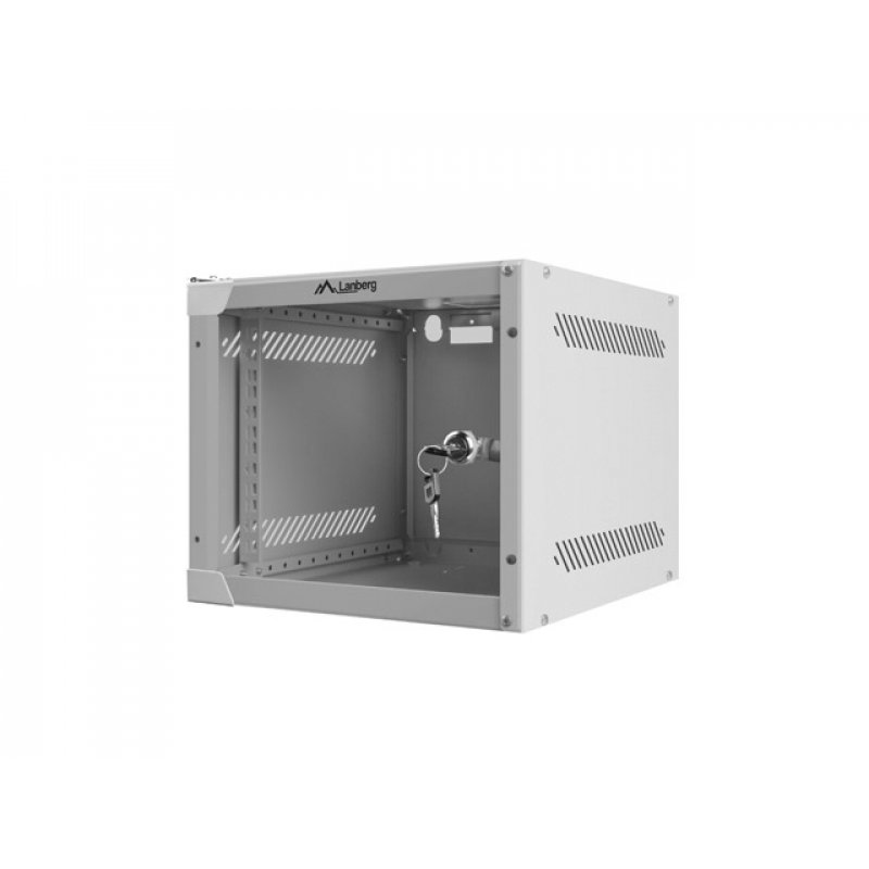 ARMARIO LANBERG MURAL RACK 10" 4U/280X310 FLAT PACK SILVER PUERTA CRISTAL