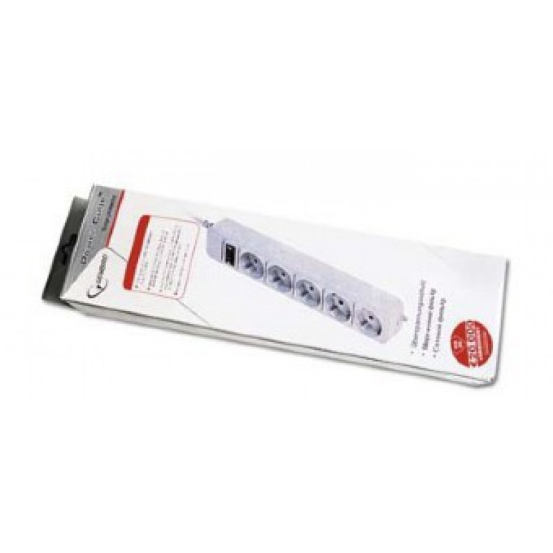 REGLETA GEMBIRD 5 ENCHUFES, PROTECTOR CONTRA SOBRETENSIONES, 6 PIES