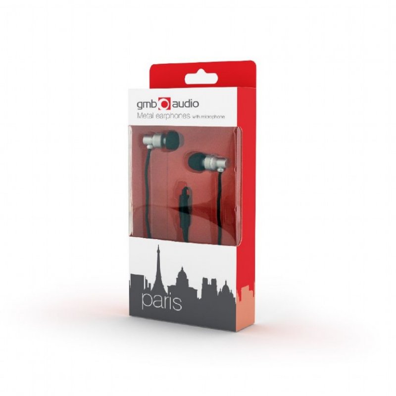 Gembird MHS-EP-CDG-S headphones/headset Wired In-ear Calls/Music Silver