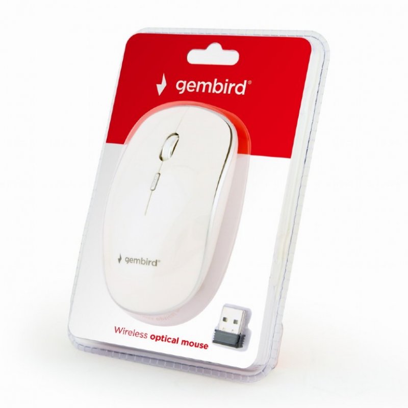 Gembird MUSW-4B-01-W mouse Ambidextrous RF Wireless Optical 1600 DPI